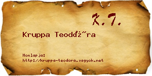Kruppa Teodóra névjegykártya
